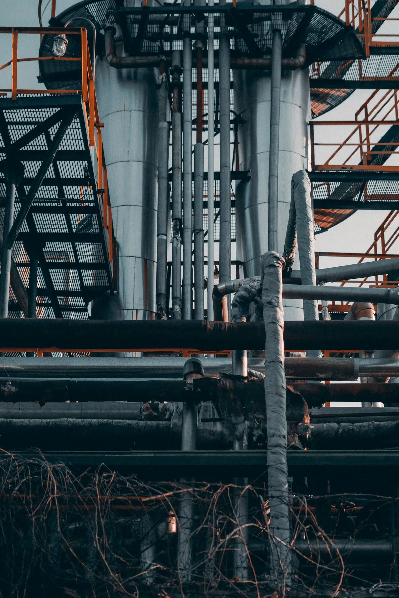 red and gray metal frame